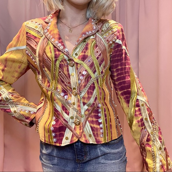 Vintage Abstract Embellished Jacket Blazer - Picture 4 of 4